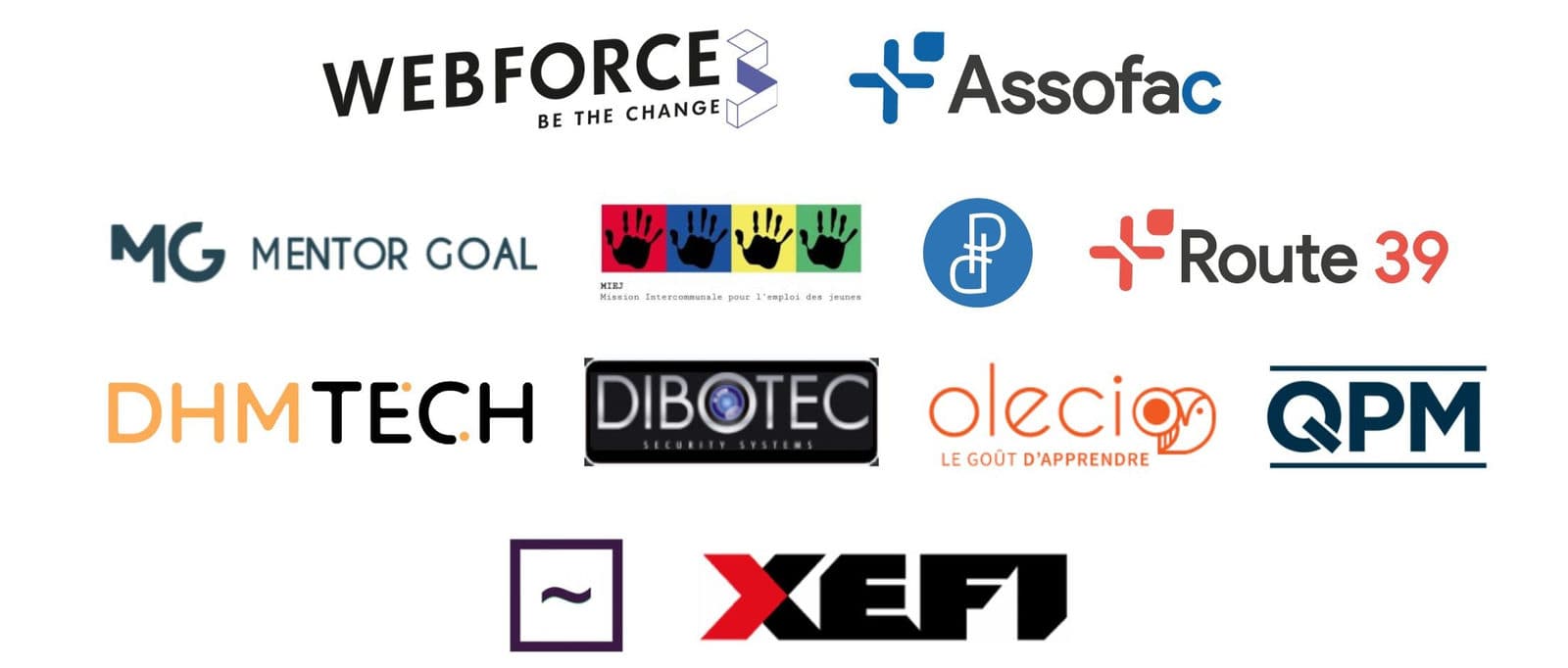 Logos des partenaires et exposants de la journée d'initiation aux métiers du numérique