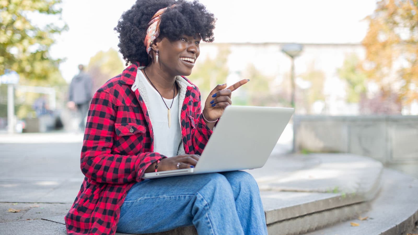 Une étudiante en formation à distance