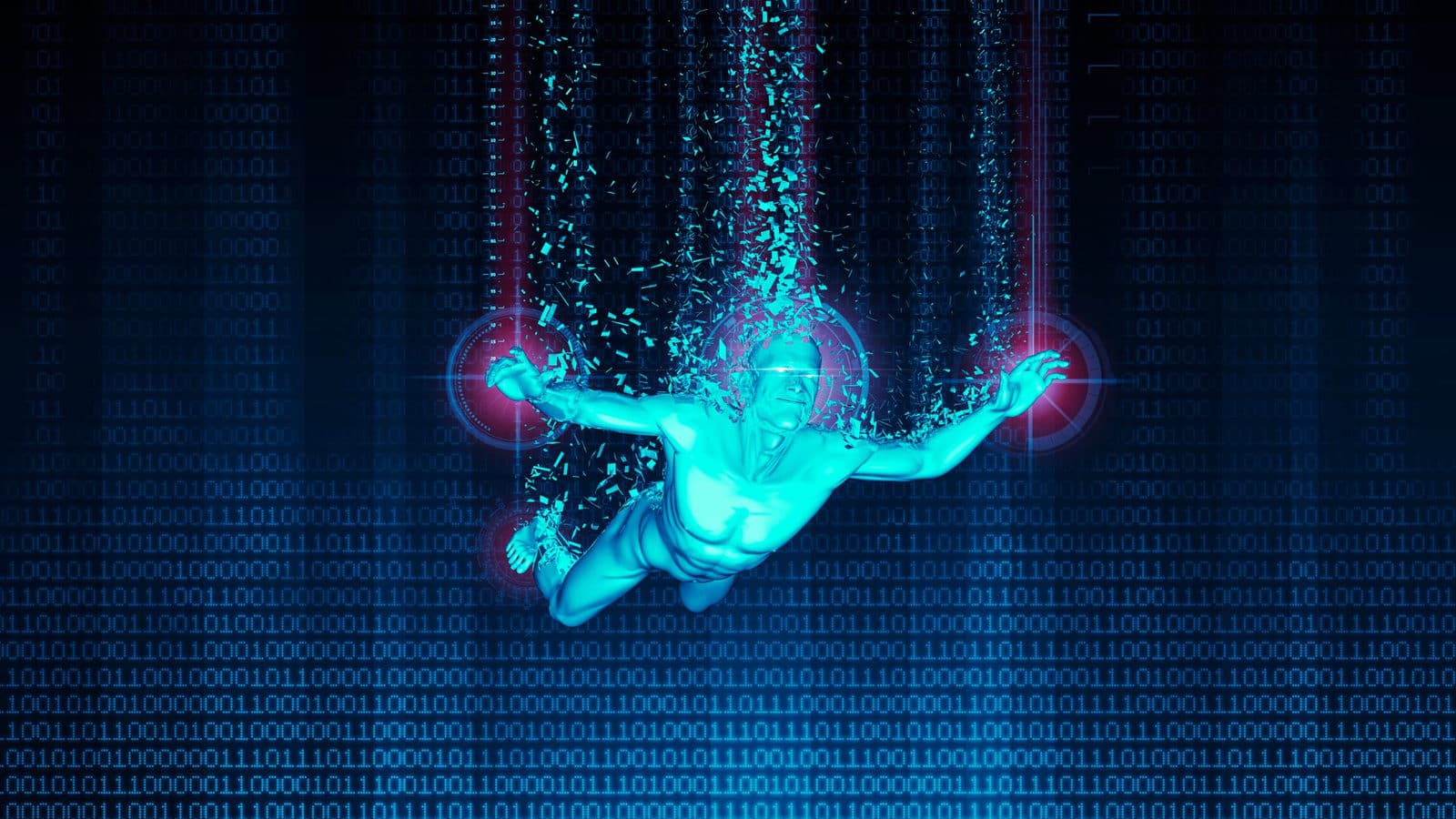 Une illustration d'un usager de la réalité virtuelle