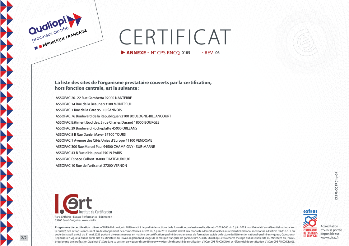 Certification